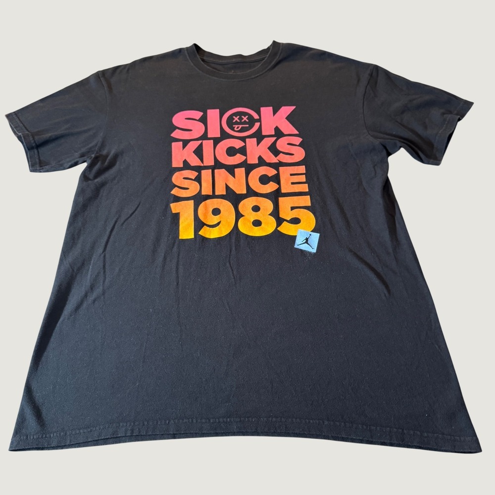 Jordan Mens T-Shirt XL Black Sick Kicks Since 1985 Graphic Streetwear Sneaker